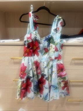Dolce & Gabbana Floral Mini Dress in Red, Blue, Green